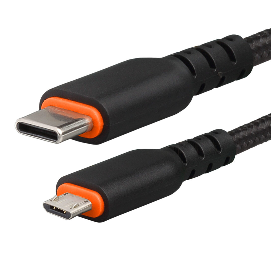 A black and orange cable is connected to the same wire.