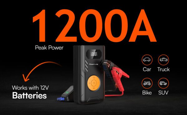 Pump & Jump 1200 <br>4-in-1 Jump Starter, Air Pump, Battery Bank, LED <br>(600A/1200Amps cranking, 3 USB Ports, 11,200 mAh) <h4>Model: 90900</h4> - Image 9